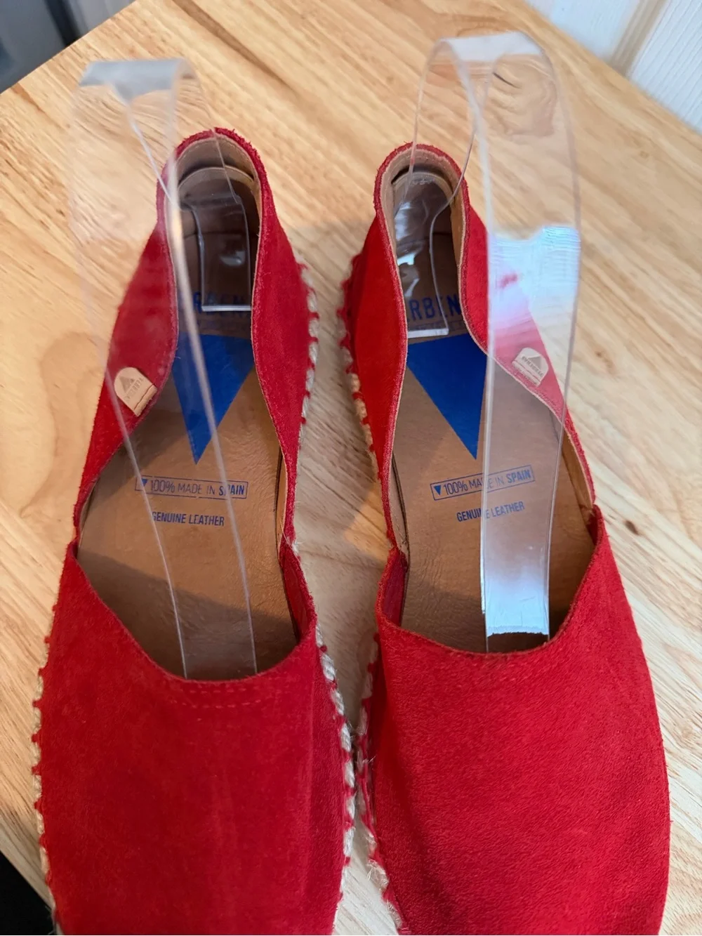 Verbenas Red Suede Espadrille Slip-Ons - Size 38